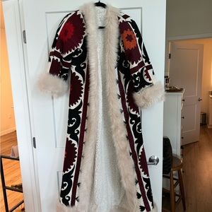 Colorful Pennylane Afghan Fur Embroidered Coat